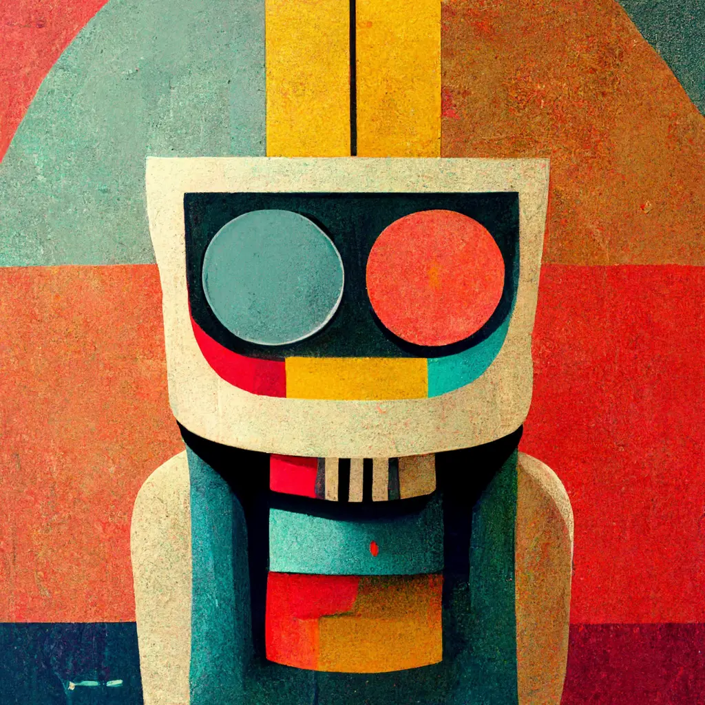 WriteIt.ai logo - a colorful abstract painting of a robot